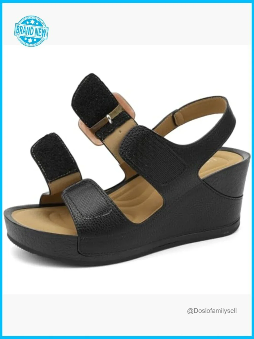 Chunky Wedge Platform Sandals Comfortable Lightweight Slip Resistant Slingback